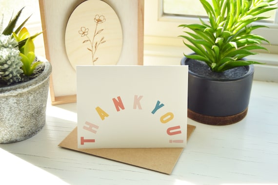 Thank You! Cards | 4 x 5.25 inch Cards + Brown Paper Envelopes