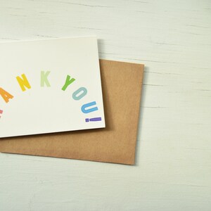 THANK YOU Rainbow Cards 4 x 5.25 inch Cards Brown Paper Envelopes image 4