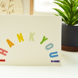 THANK YOU! Rainbow Cards | 4 x 5.25 inch Cards + Brown Paper Envelopes