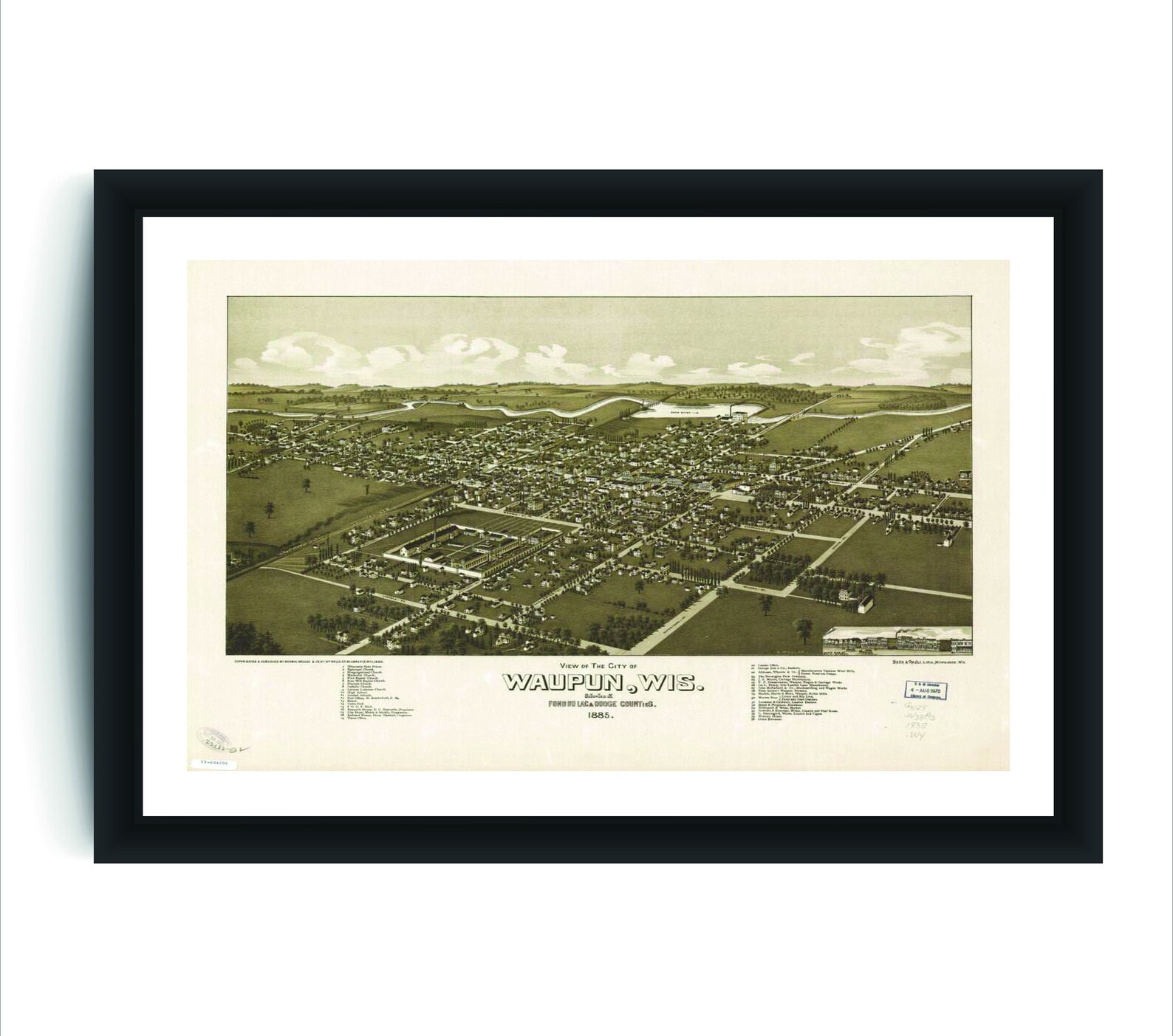 Vintage Waupun WI Map Antique Map Vintage Wall Art Etsy