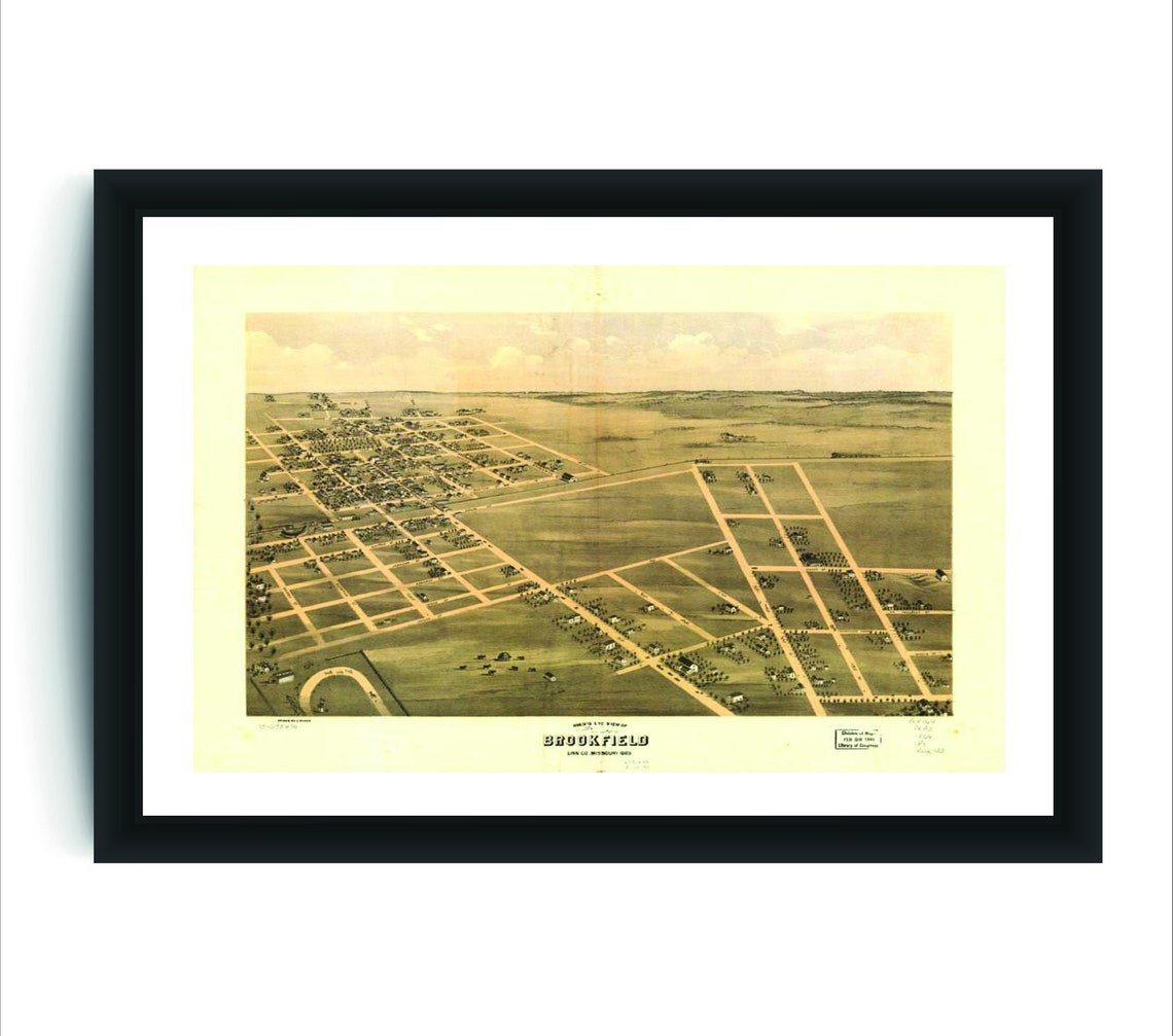 Vintage Brookfield MO Map Antique Map Vintage Wall Art Etsy