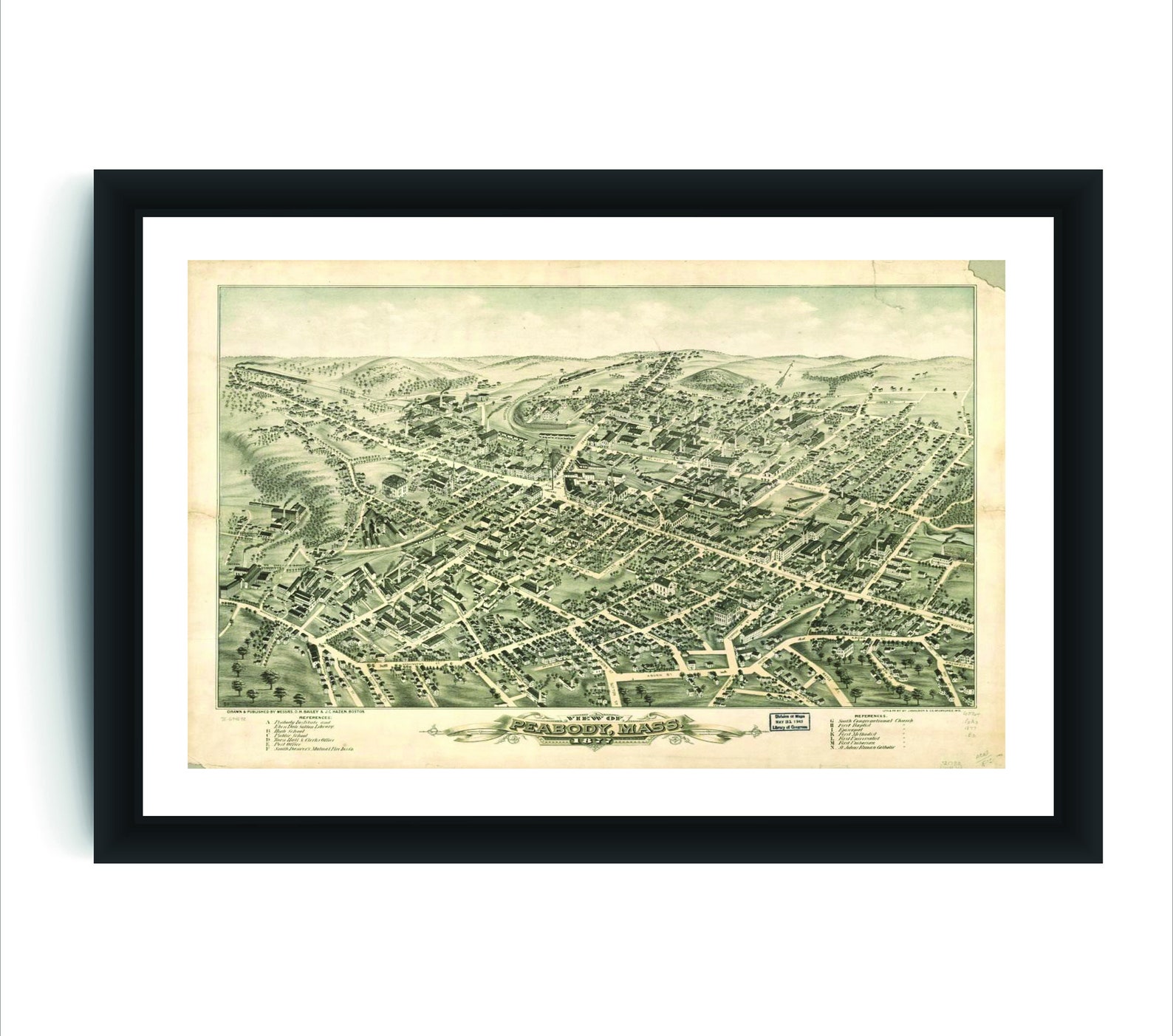 Vintage Peabody MA Map Antique Map Vintage Wall Art Etsy