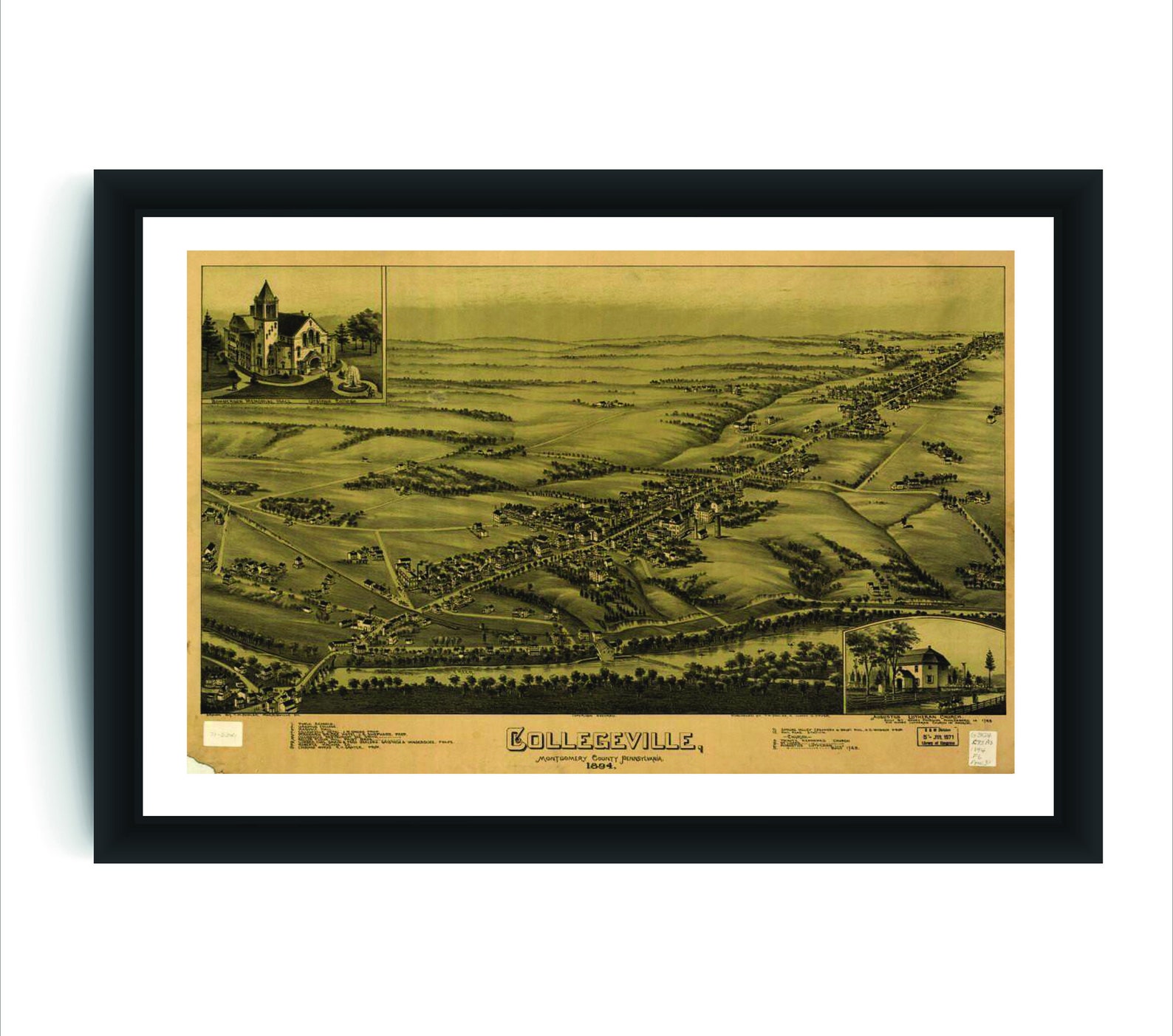 Vintage Collegeville PA Map Antique Map Vintage Wall Art Etsy