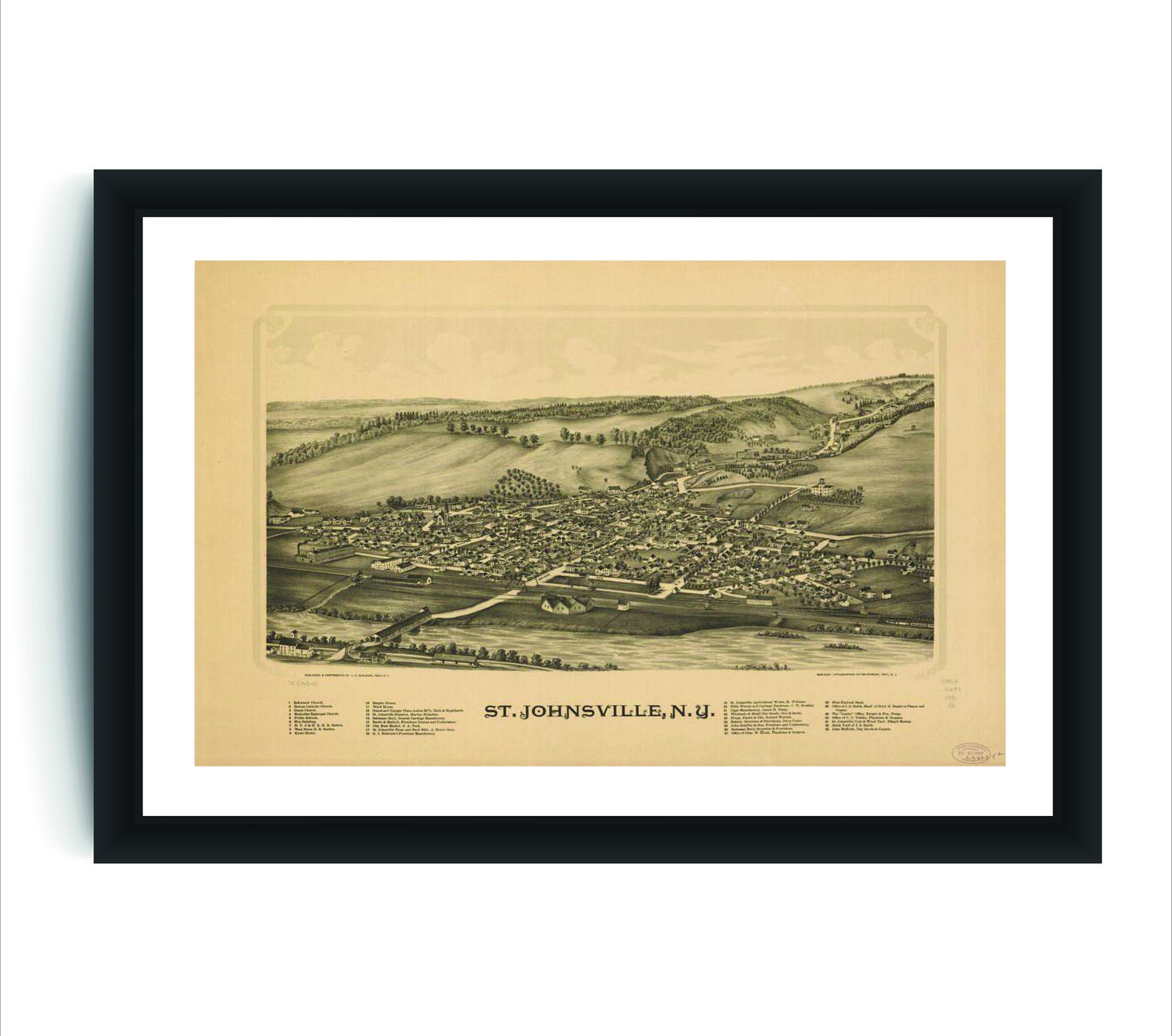 Vintage St. Johnsville NY Map Antique Map Vintage Wall Etsy