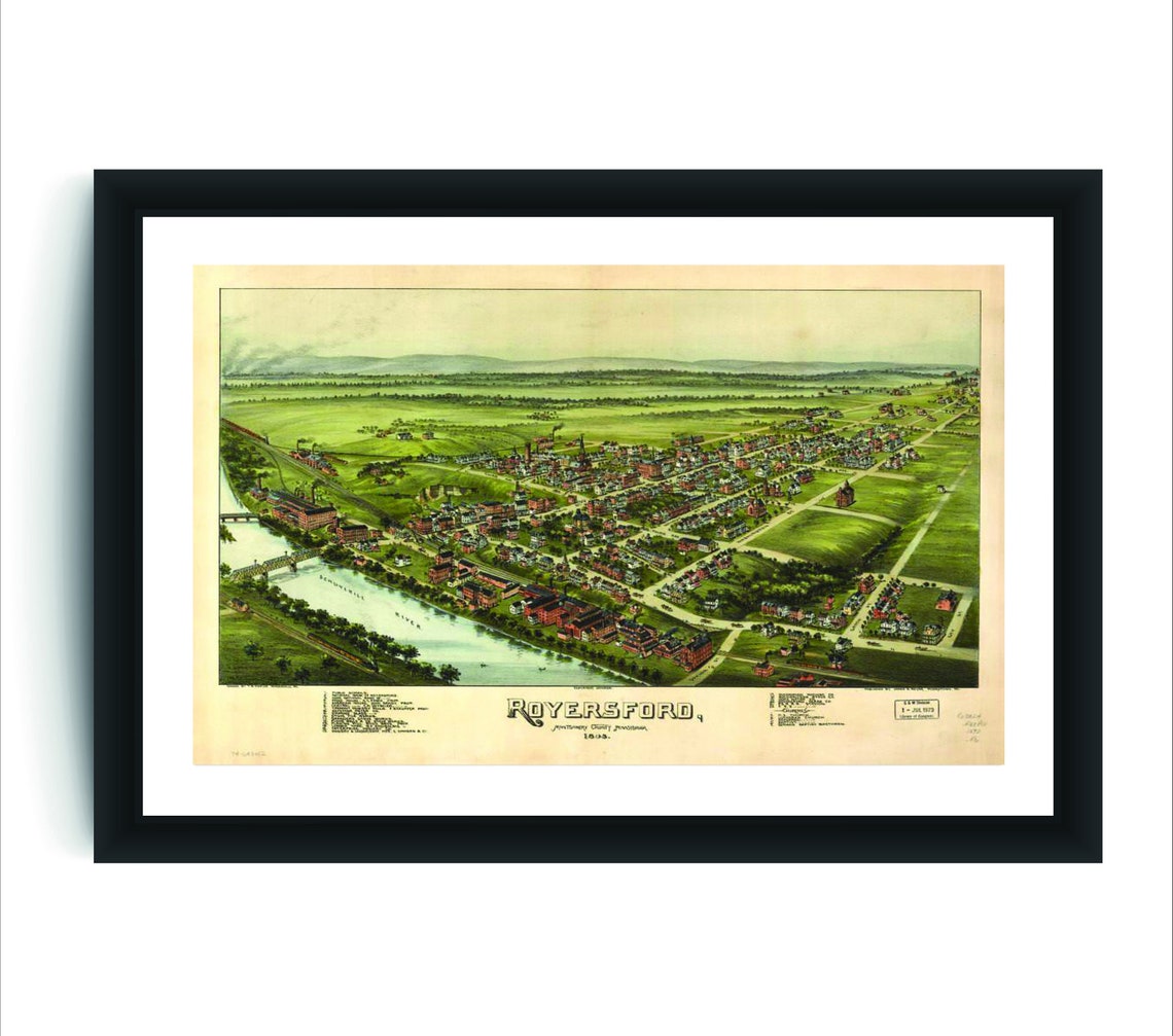 Vintage Royersford PA Map Antique Map Vintage Wall Art Etsy