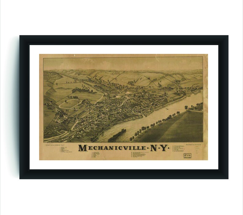 Vintage Mechanicville NY Map Antique Map Vintage Wall Art Etsy