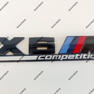 BMW X6M Competition Emblem, Black Glossy, New in Foil, Lettering ...