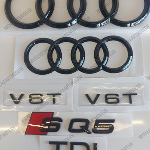 Audi SQ5 Set Emblem, TDI, Gloss Black, New in Foil, Badges Package, Quattro, Lettering, New, Exclusive Pack, Black