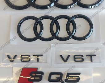 Audi SQ5 Set Emblème, TDI, Noir Brillant, Noir Brillant, Nouveau en Feuille, Pack Badges, Quattro, Lettrage, Nouveau, Pack Exclusif, noir