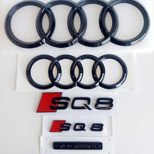 Audi SQ8, Front and Rear Set, Petrol, Emblem, Gloss Black, New in Foil, Badges Package, New, Exclusive Pack, Q8