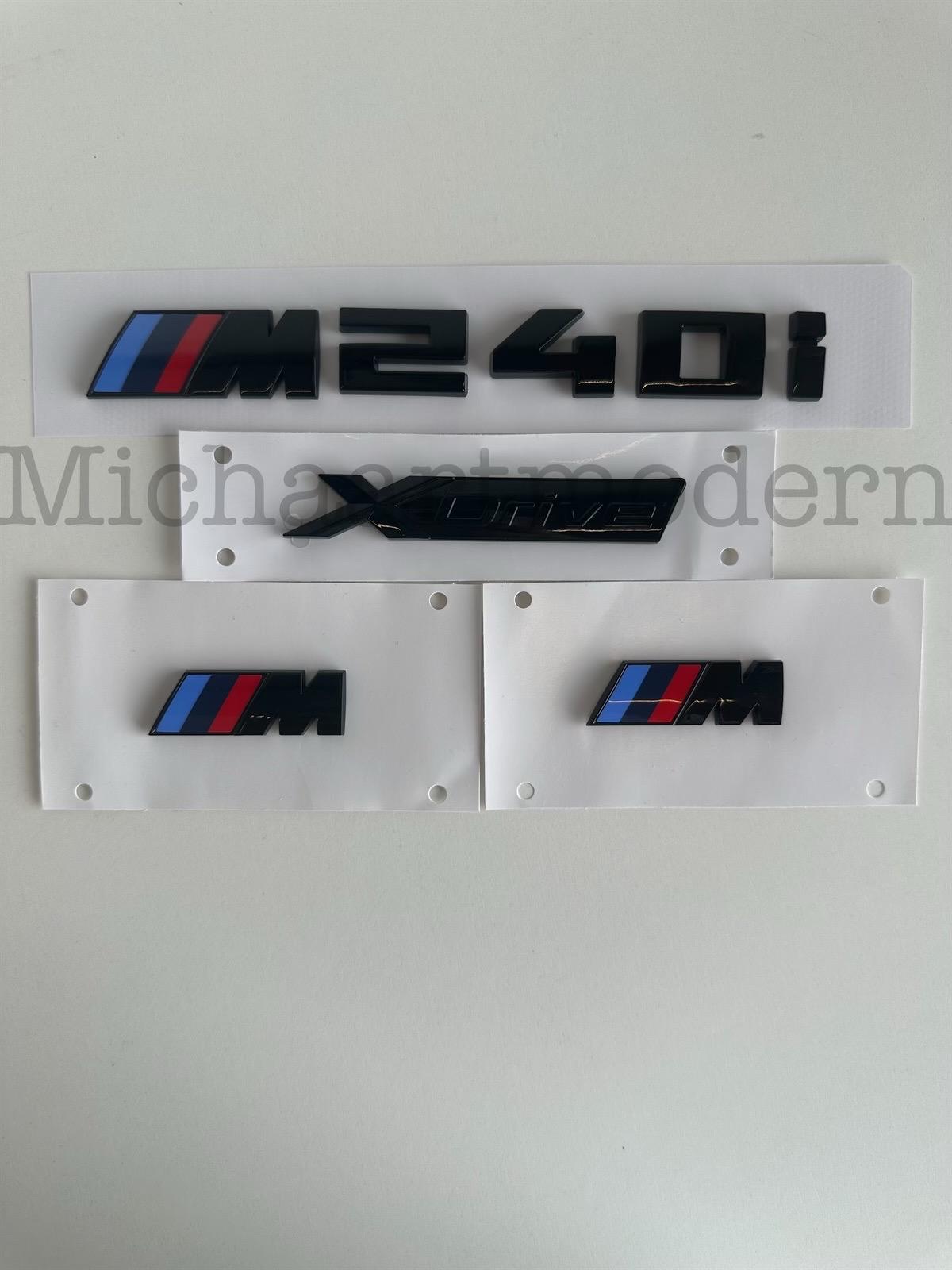 Bmw M240i Abzeichen Und 2x M Flügelabzeichen In Glänzend Schwarz
