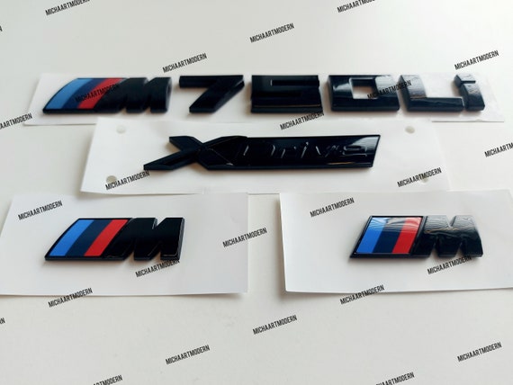 Set Emblema Bmw Msport Nero Laterali + Posteriore - Foto 5