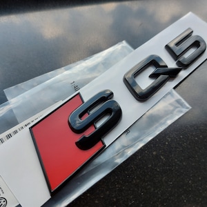Audi SQ5 emblem, glossy black, new product in foil, lettering.....many other S1, S3, S4, S5, S6, S7, S8, RS1, RS6, RS4, RS5, RS7, A1, A3, SQ7..