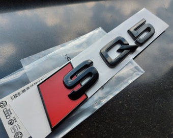 Audi SQ5 emblem, shiny black, new item in foil, lettering.....many more S1,S3,S4,S5,S6,S7,S8, RS1, RS6, RS4, RS5, RS7, A1,A3, SQ7...