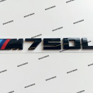 Bmw M750LI emblem black glossy new in foil, lettering M760LI, M750d, M240i, M540i, M550i, M335i, M235i, M435i, M535i.....