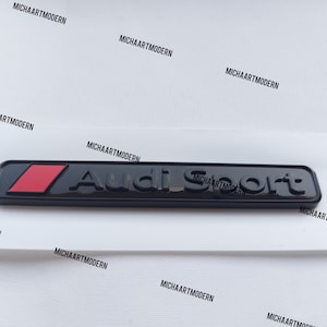 Audi Sport, Quattro, Emblem Black Glossy, Gloss Black, New in foil, Badge, for all Audi, for all models, Lettering, New,