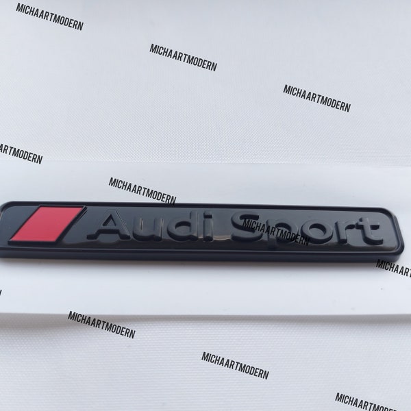 Audi Sport, Quattro, Emblem Glossy Black, Gloss Black, new in foil, Badge, for all Audi, for all models, lettering, new,