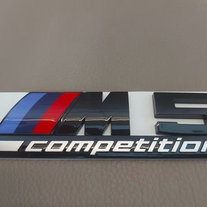 BMW M5 Competition emblem, glossy black, new in foil, lettering... suitable for 5 series,