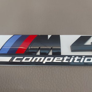 BMW M4 Competition Emblem, Black Glossy New in Foil, Lettering.....suitable for 4 Series,