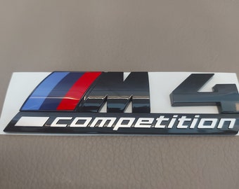 BMW M4 Competition emblem, glossy black, new in foil, lettering... suitable for 4 series,