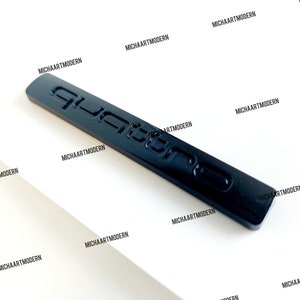 Audi Quattro Emblem (Small size) Gloss Black, New in foil, Badge, Lettering, New,