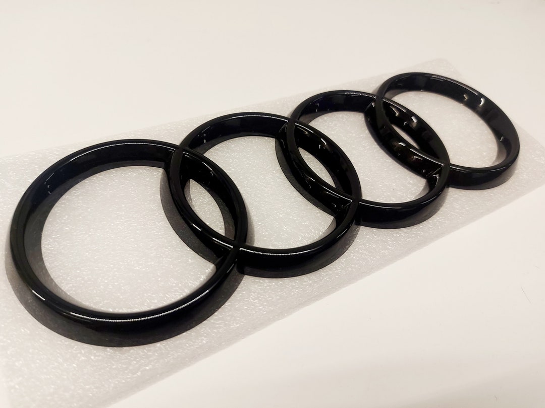 Audi Ring in All Sizes, (front) Emblem, Black Glossy, New in Foil ...