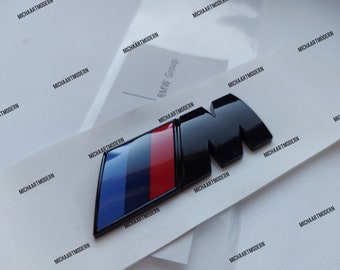 BMW M emblem, glossy black, new in foil, 55 x 20 mm, 74 x 26 mm, 90 x 30 mm, suitable for the fender or rear, lettering .....