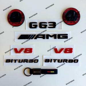 G 63 AMG フルセット メルセデスベンツ用 バッジセット エンブレム ブラックグロス 新型 V8 ビトゥルボ W463 W464 レタリングステッカー 限定パック G63