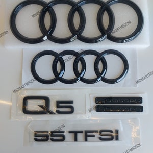 Audi Q5 Set 55TFSI Emblem, Gloss Black, New in Foil, Badges Package, Quattro, Lettering, New, Exclusive Pack, 45TFSI..