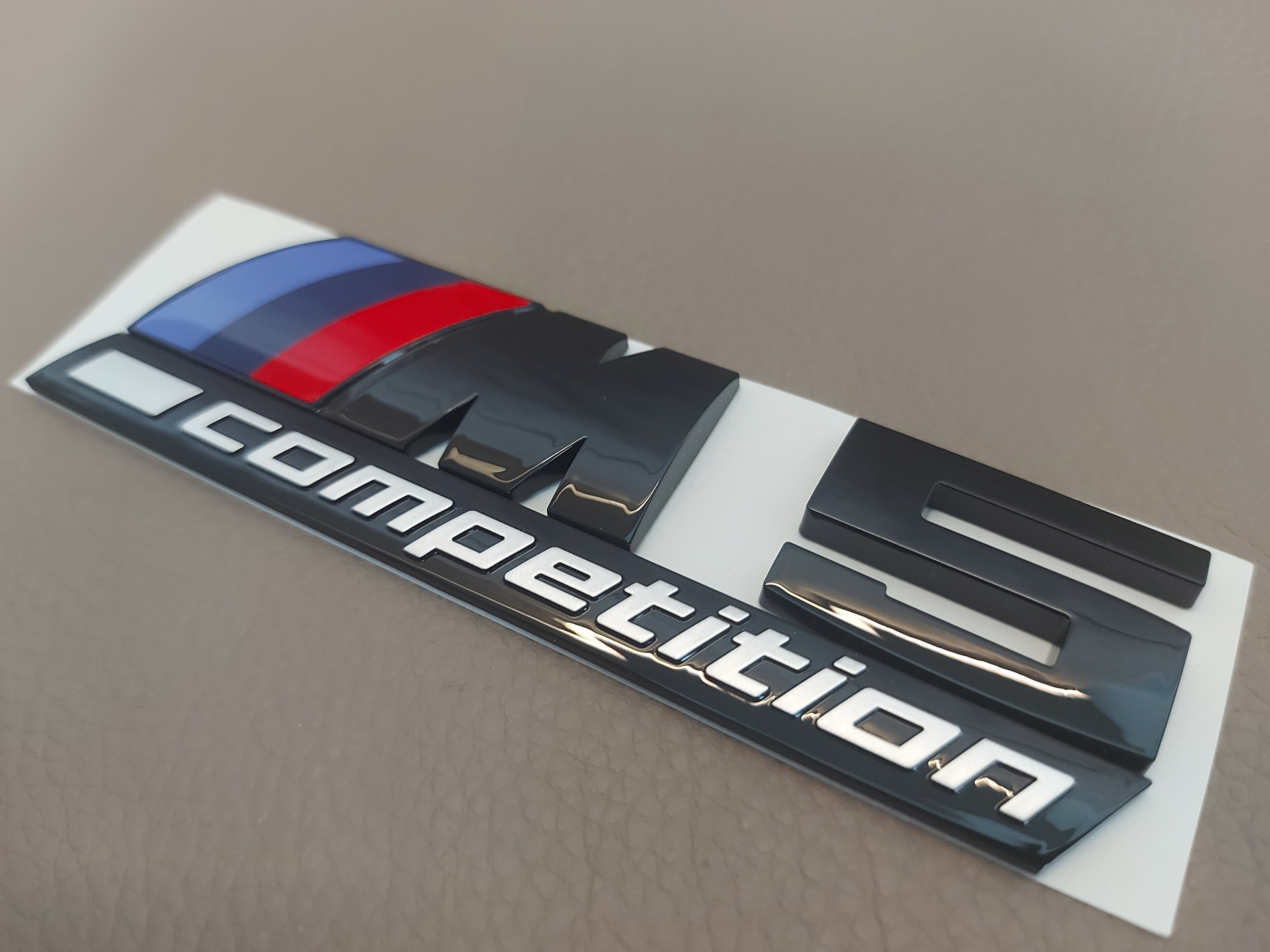 BMW M5 Competition Emblem, Glossy Black, New in Foil, Lettering ...