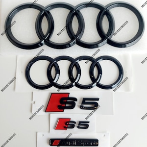 S5 Front and Rear Set for Audi, Quattro, Audi Sport, V6T, Gloss Black, Gloss Black, New in Foil, New Exclusive Pack, A5