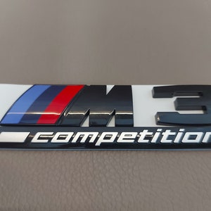 BMW M3 Competition Emblem, Schwarz Glänzend Neuware in Folie, Schriftzug.....passen für 3er, M3