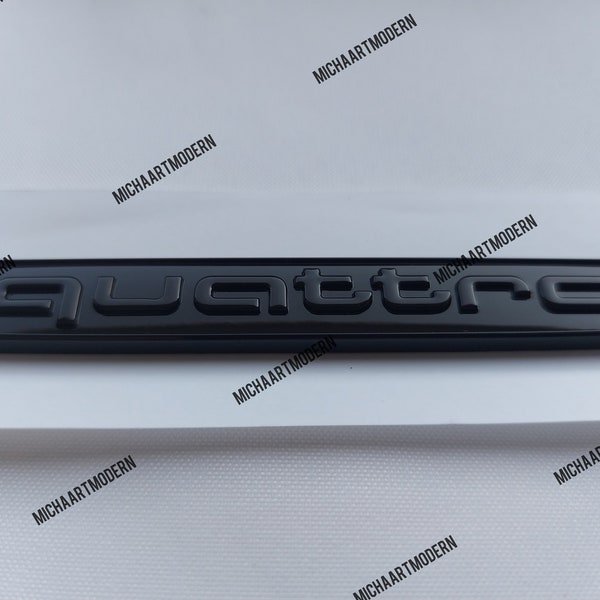 Audi Quattro, Audi Sport, Emblem Black Glossy, Gloss Black, New in Foil, Badge, for all Audi, for all Models, Lettering, New,