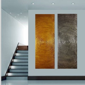 Dipinto Oro Argento UNIKATE, Nuovo, direttamente dall'artista, ulteriori quadri su richiesta, Acrilico su tela, pronto da appendere, Cornice a cuneo galleria
