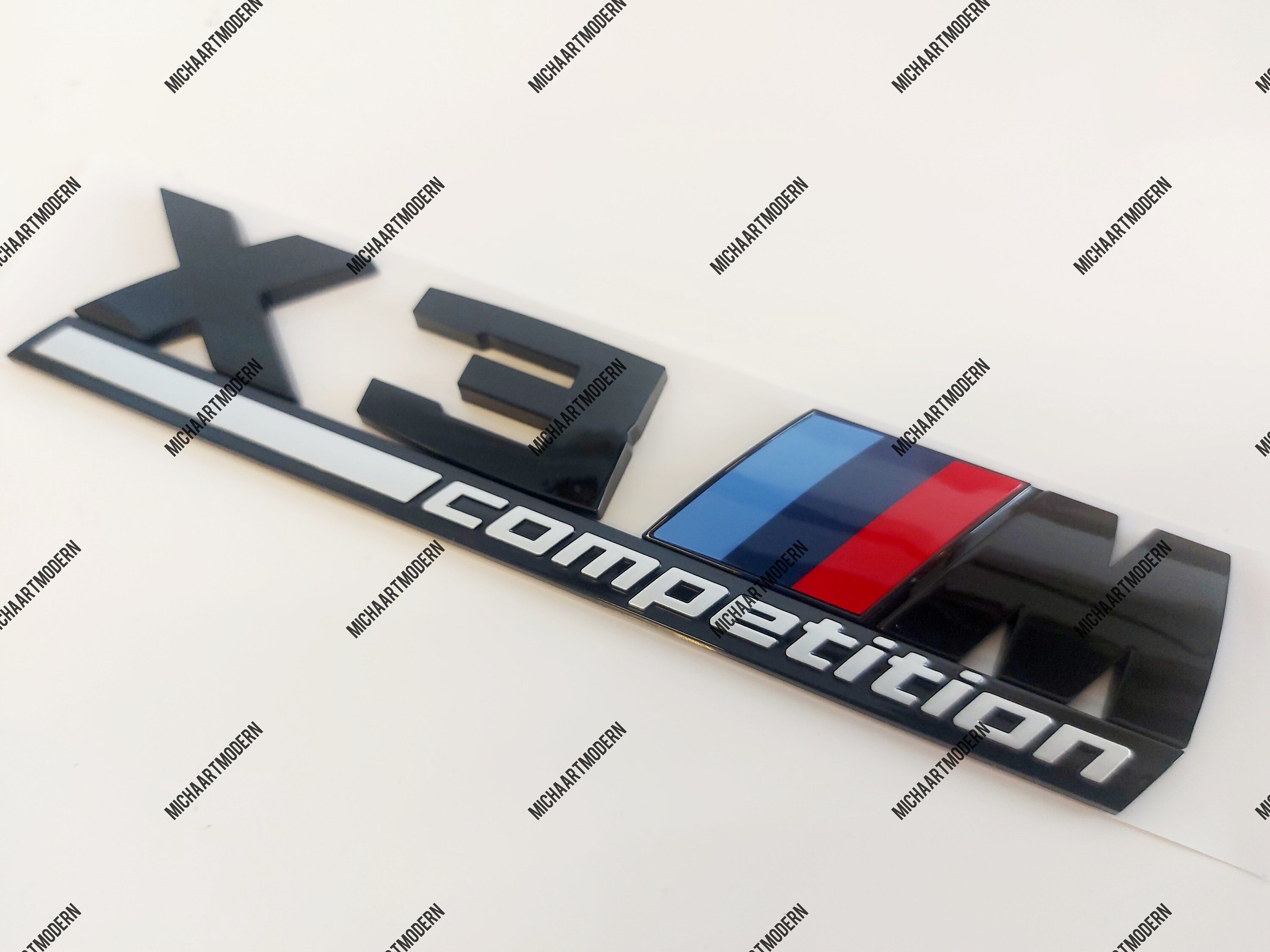 BMW X6M Competition Emblem Schriftzug Logo Schwarz Glänzend (Neu Und