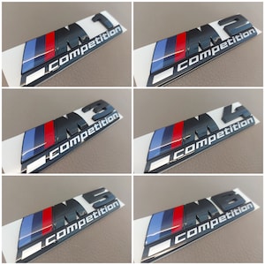 BMW M Competition Emblem, M1, M2, M3, M4, M5, M6...Black shiny new item in foil, lettering....1, 2, 3, 4, 5, 6...