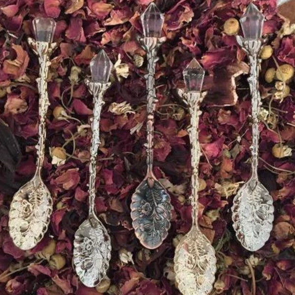 Witches Crystal Tea Spoons | Herb Spoons | Ritual Spoons | Altar Spoon