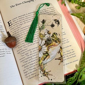 Spring Toad Bookmark, Frog and Toad Bookmark, Fantasy Bookmark, Woodland Art Bookmark, Cottagecore Bookmark