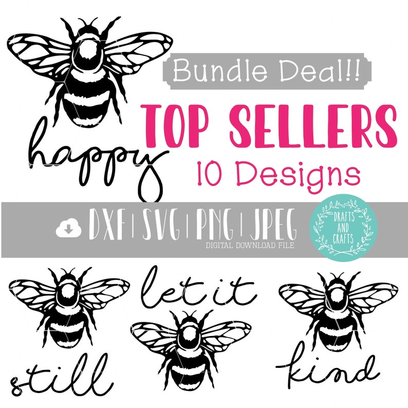 Download Bee happy bundle svg bee kind svg bundle sale bee svg bumble | Etsy