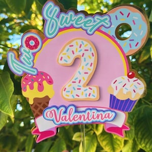 Custom Candyland Cake Topper: Two Sweet Birthday Party Decoration