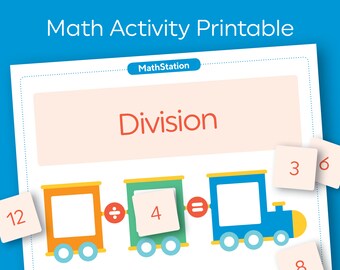 Math Worksheets, Division Activity Worksheets, Printable Worksheet, Homeschool Printable, Preschool Worksheet for Kids