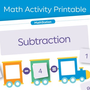 Math Worksheets, Subtraction Activity Worksheets, Printable Worksheet, Homeschool Printable, Preschool Worksheet for Kids, Instant Download