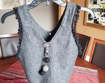 Borsa reversibile infeltrita a mano