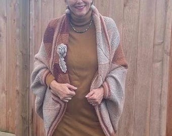 Maglione lavorato a maglia Grandma Square fatto a mano: pullover oversize all'uncinetto