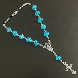 Light Blue Dice Car Rosary