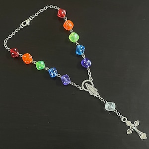 Rainbow Dice Car Rosary
