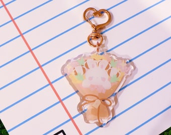 CottonBun Bouquet Glitter Epoxy Acrylic Keychain Charm