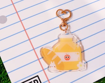 Florally Baguette Glitter Epoxy Acrylic Keychain Charm