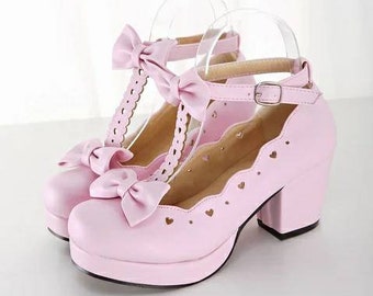 1//6 Barbie Doll Light Pink High Heel Platform Criss Cross Strappy Shoes Heels