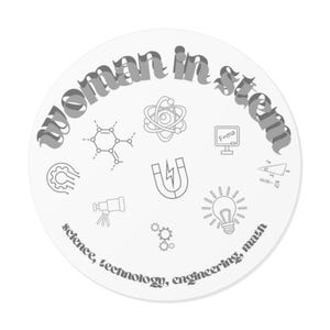 Women in STEM Vinyl Stickers, Science Laptop Decal, Math Engineer Technology College Sticker